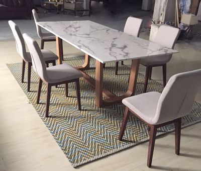 可定制現(xiàn)代簡約大理石餐桌 融合自然與時尚的餐廳家具